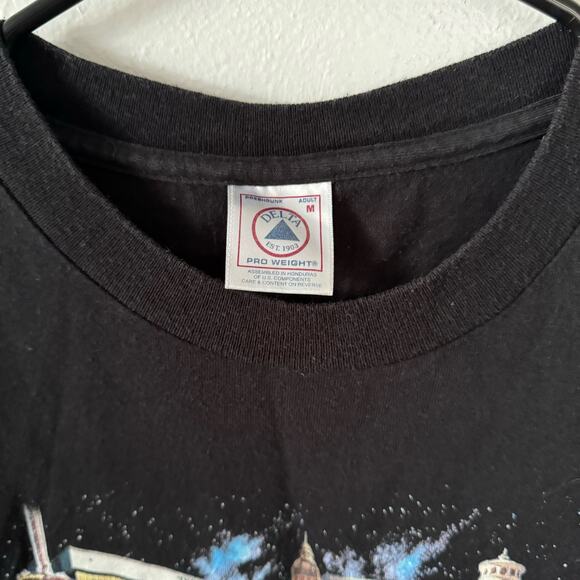 Vintage Y2K Las Vegas Casino Graphic Tee Unisex Black M Aladdin Grand Opening - Picture 9 of 9